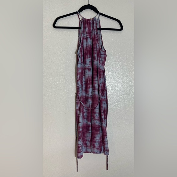 A/X ARMANI EXCHANGE💜SILK PLAID HALTER DRESS Sz 2 - Picture 2 of 6
